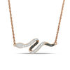 Enhanced Black and White Diamond Accent Snake Necklace in 10K Rose Gold