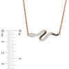 Thumbnail Image 1 of Enhanced Black and White Diamond Accent Snake Necklace in 10K Rose Gold