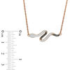 Enhanced Black and White Diamond Accent Snake Necklace in 10K Rose Gold