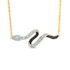 Thumbnail Image 1 of Enhanced Black and White Diamond Accent Snake Necklace in 10K Gold