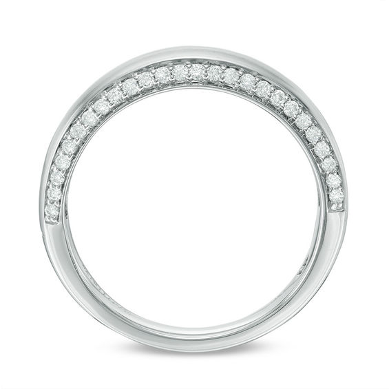 Vera Wang Love Collection Men's 0.37 CT. T.W. Diamond Edge Wedding Band in 14K White Gold