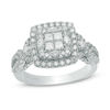 Thumbnail Image 0 of Vera Wang Love Collection 1.30 CT. T.W. Quad Princess-Cut Diamond Frame Engagement Ring in 14K White Gold
