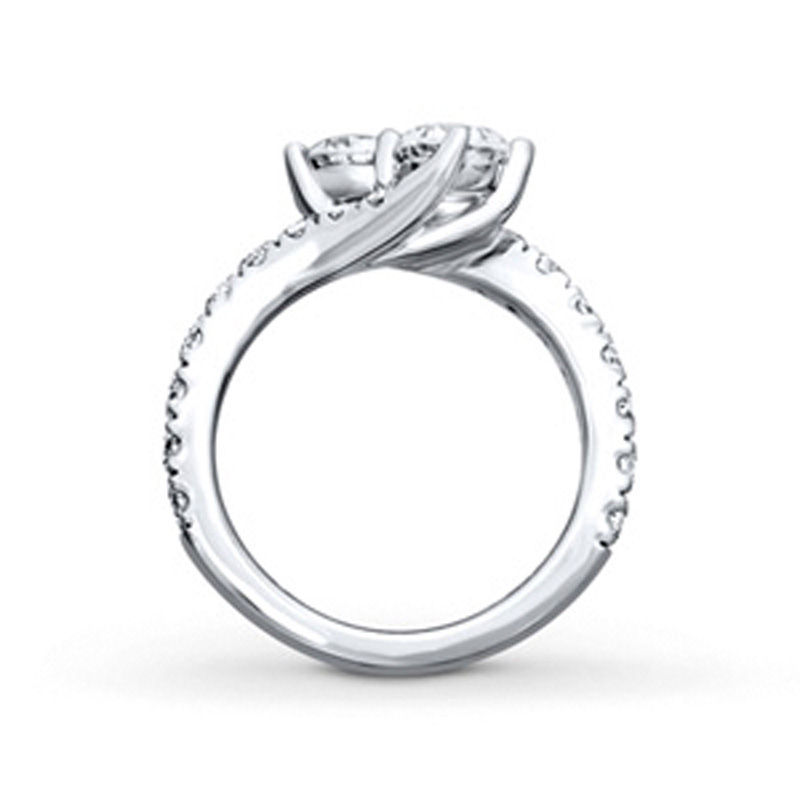 Main Image 2 of Ever Us™ 0.50 CT. T.W. Diamond Contour Band in 14K White Gold (H-I/I2)