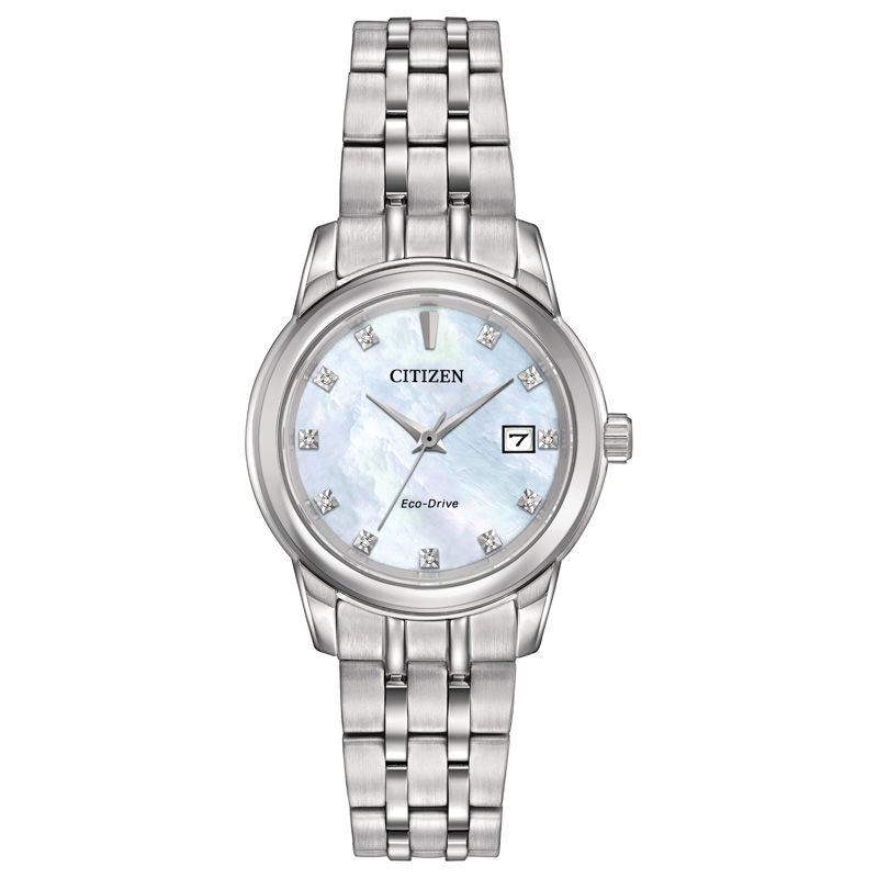Ladies' Citizen Eco-Drive® Diamond Accent Watch with Mother-of-Pearl Dial (Model: EW2390-50D)|Peoples Jewellers
