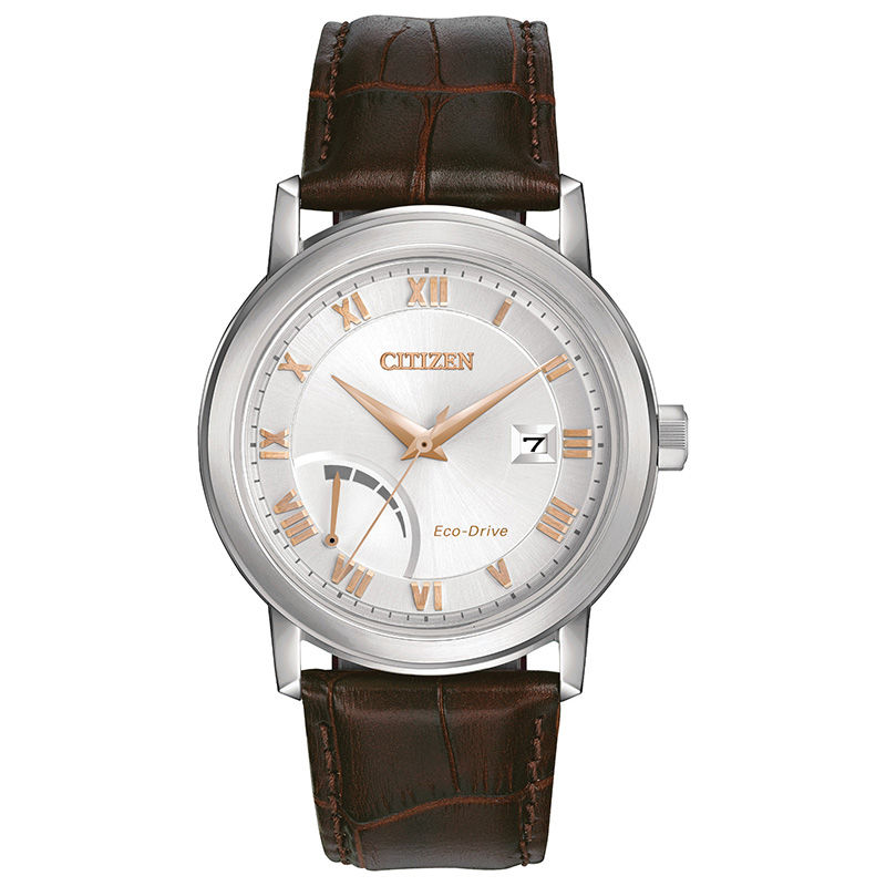 Men's Citizen Eco-Drive® Strap Watch with Silver-Tone Dial (Model: AW7020-00A)|Peoples Jewellers