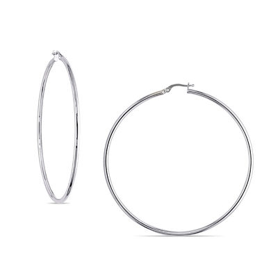 65.0mm Hoop Earrings in 10K White Gold