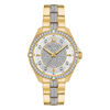 Thumbnail Image 0 of Ladies' Bulova Crystal Accent Gold-Tone Watch with Silver-Tone Dial (Model: 98L228)