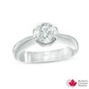 1.06 CT. T.W. Certified Diamond Solitaire with Side Accents Engagement Ring in 14K White Gold (J/I2)