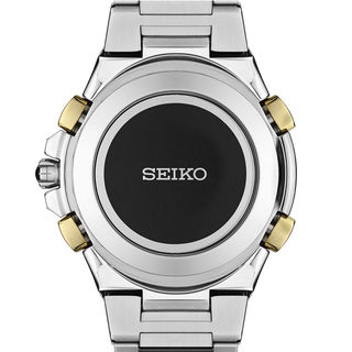 Men's Seiko Prospex World Time Solar Chronograph Two-Tone Watch with Black Dial (Model: SSC508)