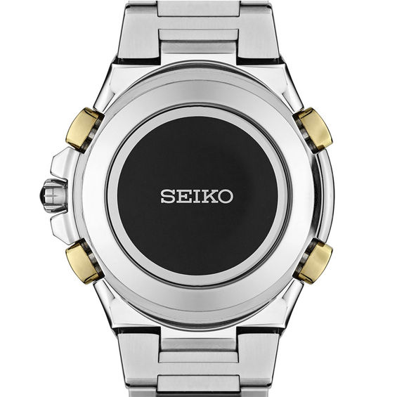 Men's Seiko Prospex World Time Solar Chronograph Two-Tone Watch with Black Dial (Model: SSC508)