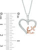 Thumbnail Image 1 of 0.11 CT. T.W. Diamond Heart with Side Anchor Pendant in 10K Two-Tone Gold