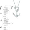 0.10 CT. T.W. Diamond Heart-Top Anchor Pendant in 10K White Gold