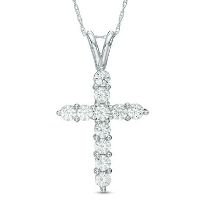 1.20 CT. T.W. Diamond Cross Pendant in 14K Gold