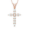 1.20 CT. T.W. Diamond Cross Pendant in 14K Rose Gold