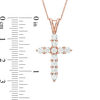 Thumbnail Image 1 of 1.20 CT. T.W. Diamond Cross Pendant in 14K Rose Gold