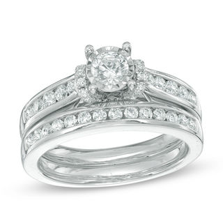 1.00 CT. T.W. Diamond Bridal Set in 10K White Gold