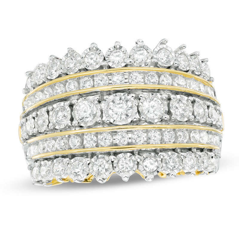 1.00 CT. T.W. Diamond Multi-Row Anniversary Band in 10K Gold|Peoples Jewellers