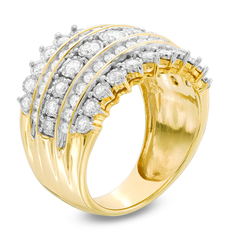 1.00 CT. T.W. Diamond Multi-Row Anniversary Band in 10K Gold | Peoples ...