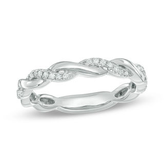 0.12 CT. T.W. Diamond Twist Band in 10K White Gold