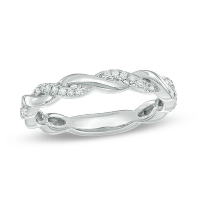 0.12 CT. T.W. Diamond Twist Band in 10K White Gold