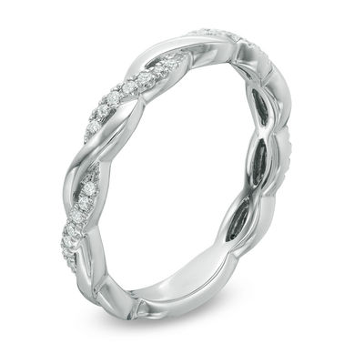 0.12 CT. T.W. Diamond Twist Band in 10K White Gold