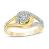 Thumbnail Image 0 of 0.23 CT. T.W. Composite Diamond Split Shank Bypass Ring in 10K Gold