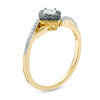 Thumbnail Image 1 of 0.15 CT. T.W. Enhanced Black and White Composite Diamond Tilted Square Twist Ring in 10K Gold