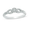 Thumbnail Image 0 of 0.11 CT. T.W. Composite Diamond Teardrop Collar Promise Ring in Sterling Silver