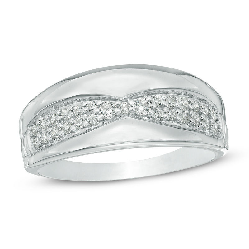 0.23 CT. T.W. Diamond Bow Band in 10K White Gold|Peoples Jewellers