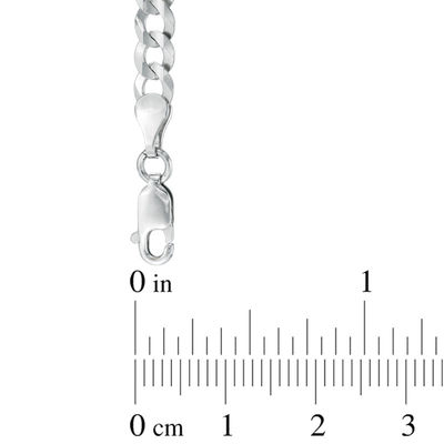 Men's 4.7mm Curb Chain Bracelet in Solid 14K White Gold - 8.0"