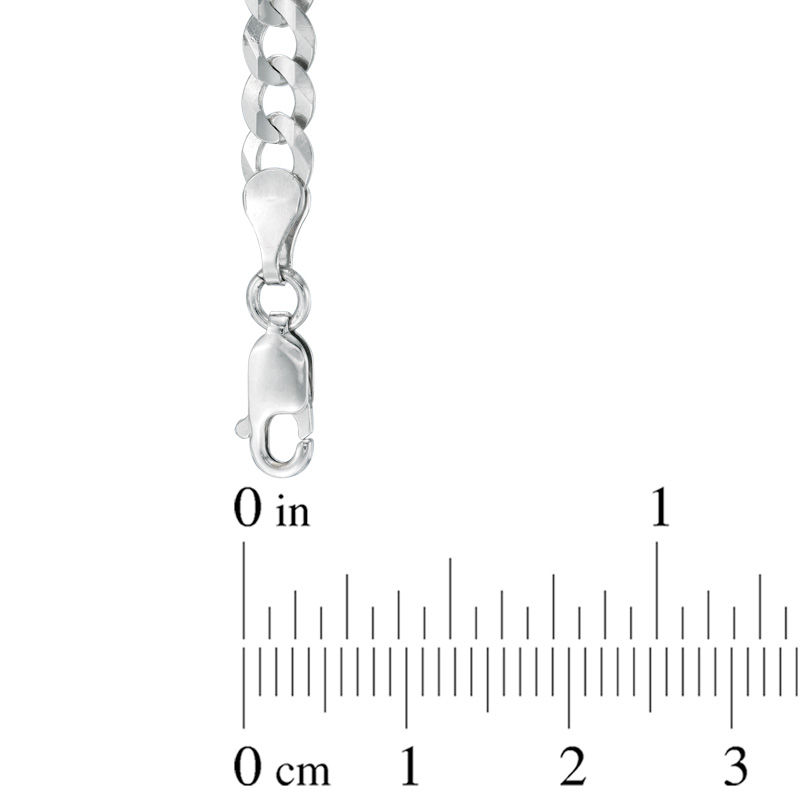 Men's 4.7mm Curb Chain Bracelet in Solid 14K White Gold - 8.0"|Peoples Jewellers