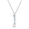 Personalized Linear Bar with Cut-Out Heart Pendant in 10K White or Yellow Gold (3-9 Characters)