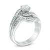 Thumbnail Image 1 of 1.23 CT. T.W. Diamond Bypass Bridal Set in 10K White Gold