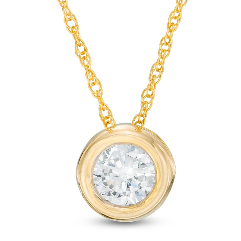 Main Image 1 of 0.70 CT. Diamond Solitaire Pendant in 10K Gold