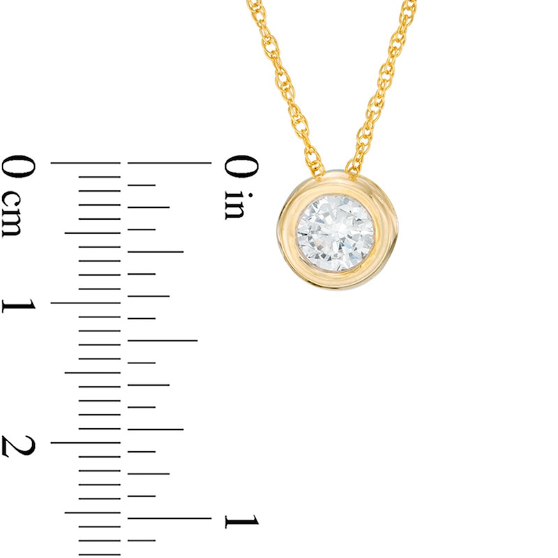 Main Image 2 of 0.70 CT. Diamond Solitaire Pendant in 10K Gold