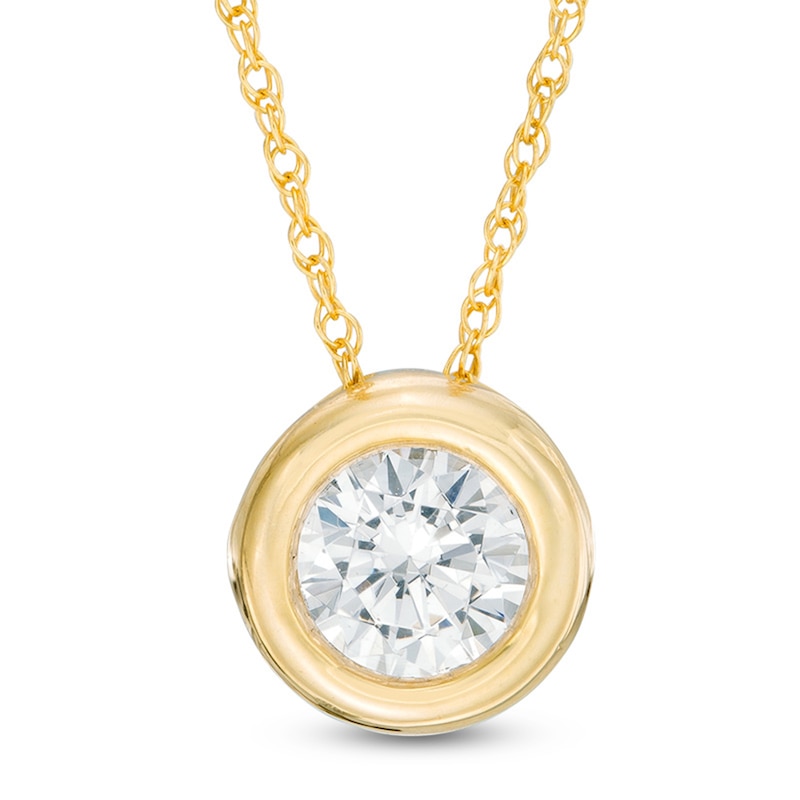 Main Image 1 of 0.95 CT. Diamond Solitaire Pendant in 10K Gold