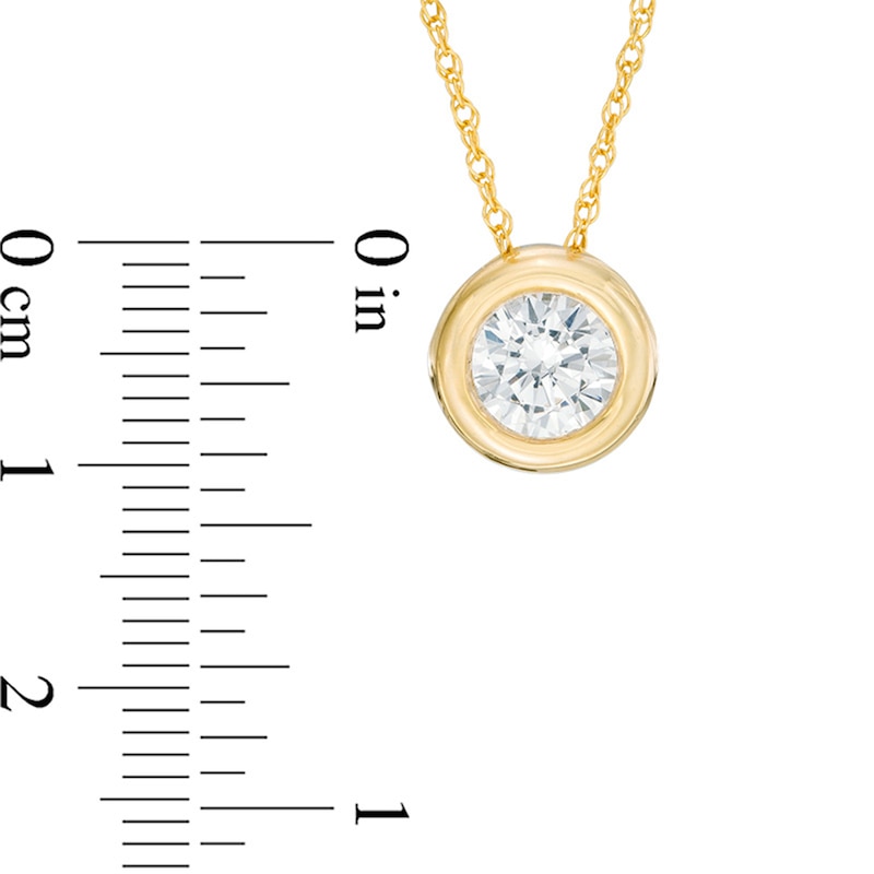 Main Image 2 of 0.95 CT. Diamond Solitaire Pendant in 10K Gold