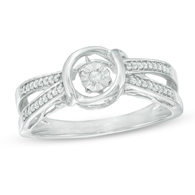 Unstoppable Love™ 0.15 CT. T.W. Diamond Frame Split Shank Ring in Sterling Silver|Peoples Jewellers