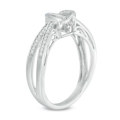 Unstoppable Love™ 0.15 CT. T.W. Diamond Frame Split Shank Ring in Sterling Silver