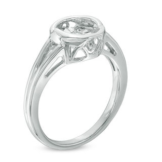 Unstoppable Love™ 0.09 CT. Diamond Solitaire Frame Split Shank Ring in 10K White Gold