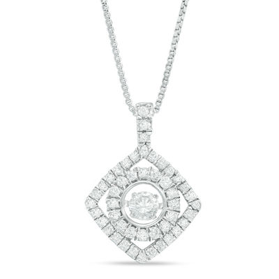 Unstoppable Love™ 0.45 CT. T.W. Diamond Circle in Square Pendant in 10K White Gold