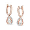 Thumbnail Image 0 of Unstoppable Love™ 0.30 CT. T.W. Diamond Teardrop Frame Drop Hoop Earrings in 10K Rose Gold