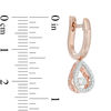 Thumbnail Image 1 of Unstoppable Love™ 0.30 CT. T.W. Diamond Teardrop Frame Drop Hoop Earrings in 10K Rose Gold