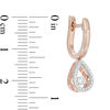 Unstoppable Love™ 0.30 CT. T.W. Diamond Teardrop Frame Drop Hoop Earrings in 10K Rose Gold