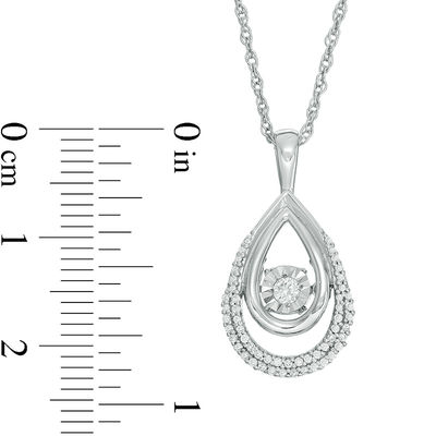 Unstoppable Love™ 0.18 CT. T.W. Diamond Double Teardrop Pendant in 10K White Gold