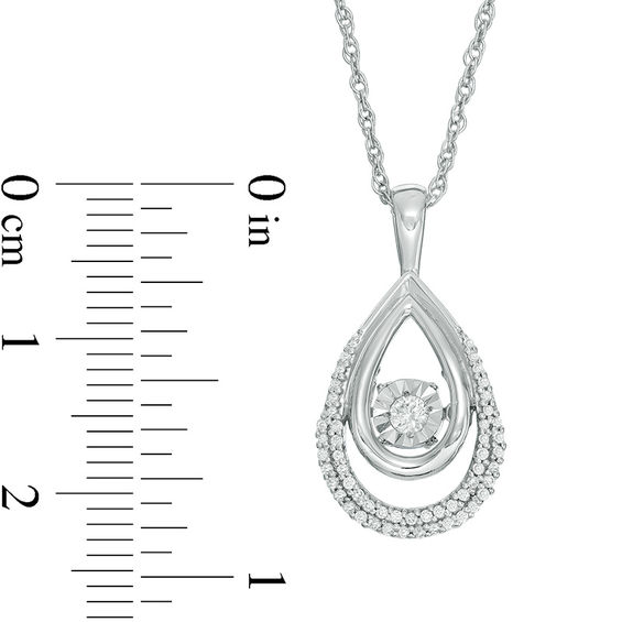 Unstoppable Love™ 0.18 CT. T.W. Diamond Double Teardrop Pendant in 10K White Gold