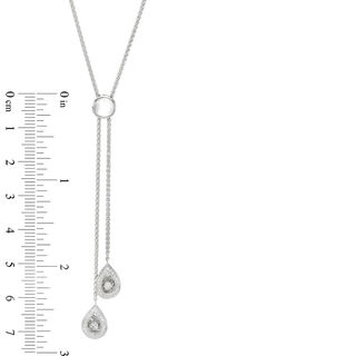 Unstoppable Love™ 0.16 CT. T.W. Diamond Teardrop Bolo Necklace in Sterling Silver - 28"