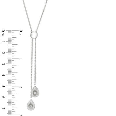 Unstoppable Love™ 0.16 CT. T.W. Diamond Teardrop Bolo Necklace in Sterling Silver - 28"