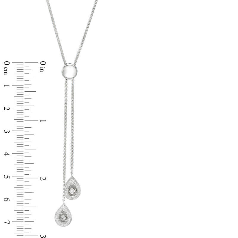 Unstoppable Love™ 0.16 CT. T.W. Diamond Teardrop Bolo Necklace in Sterling Silver - 28"|Peoples Jewellers
