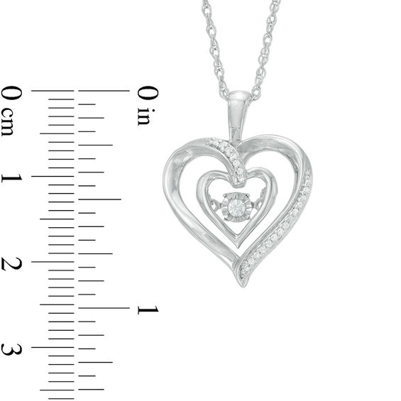 Unstoppable Love™ 0.09 CT. T.W. Diamond Double Heart Pendant in Sterling Silver